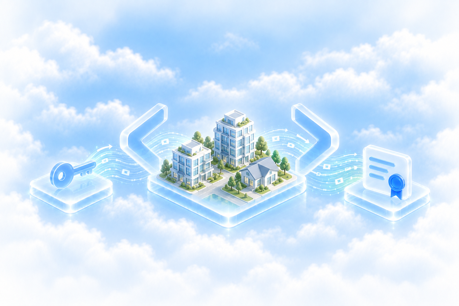 A property portfolio framed in code, with an API key and a certificate.