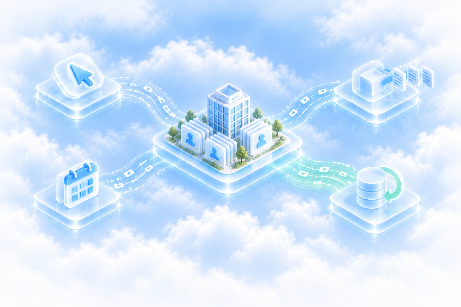 Four ways data moves: on demand, on a schedule, out to your tools, and back in.