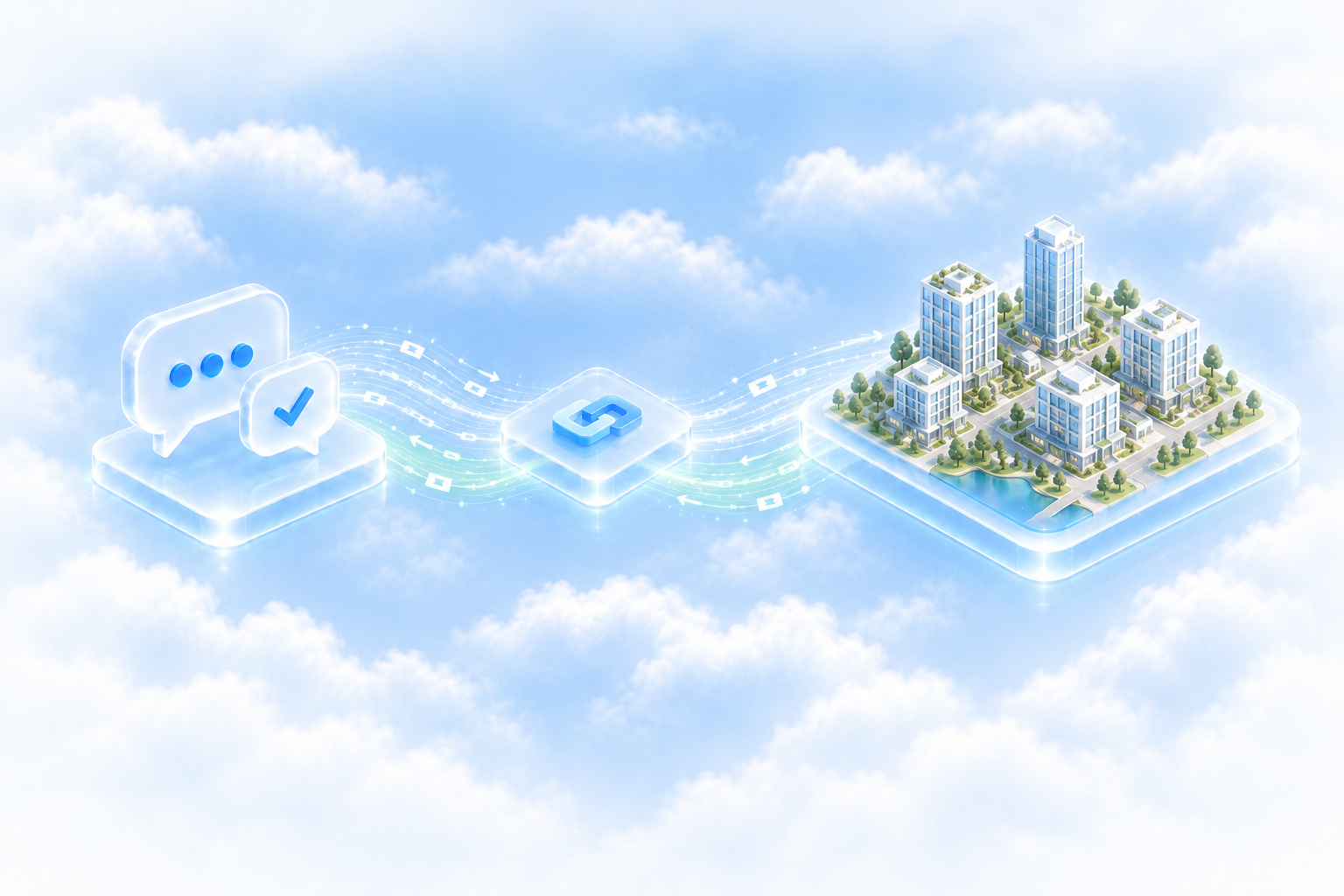 An AI conversation connected through an MCP server to a property portfolio, in both directions.